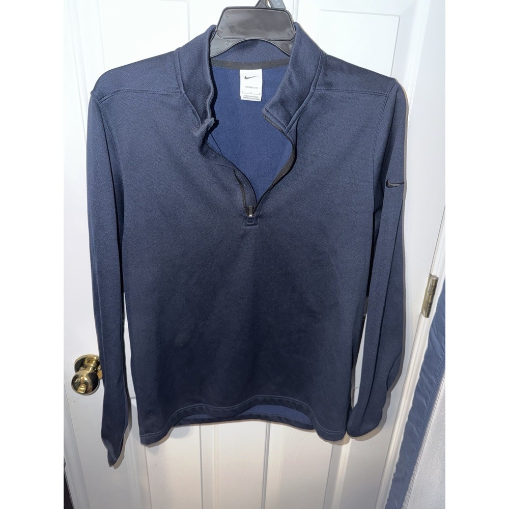 Nike Dri-Fit Therma Quarter-Zip Pullover 932041 Men's Large- Navy Blue